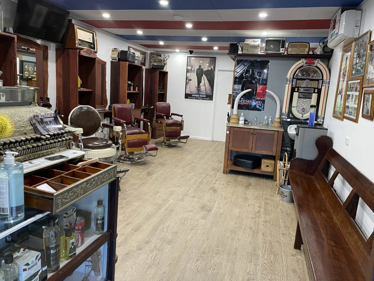 Classic barber shop details at Norm Wrightsons